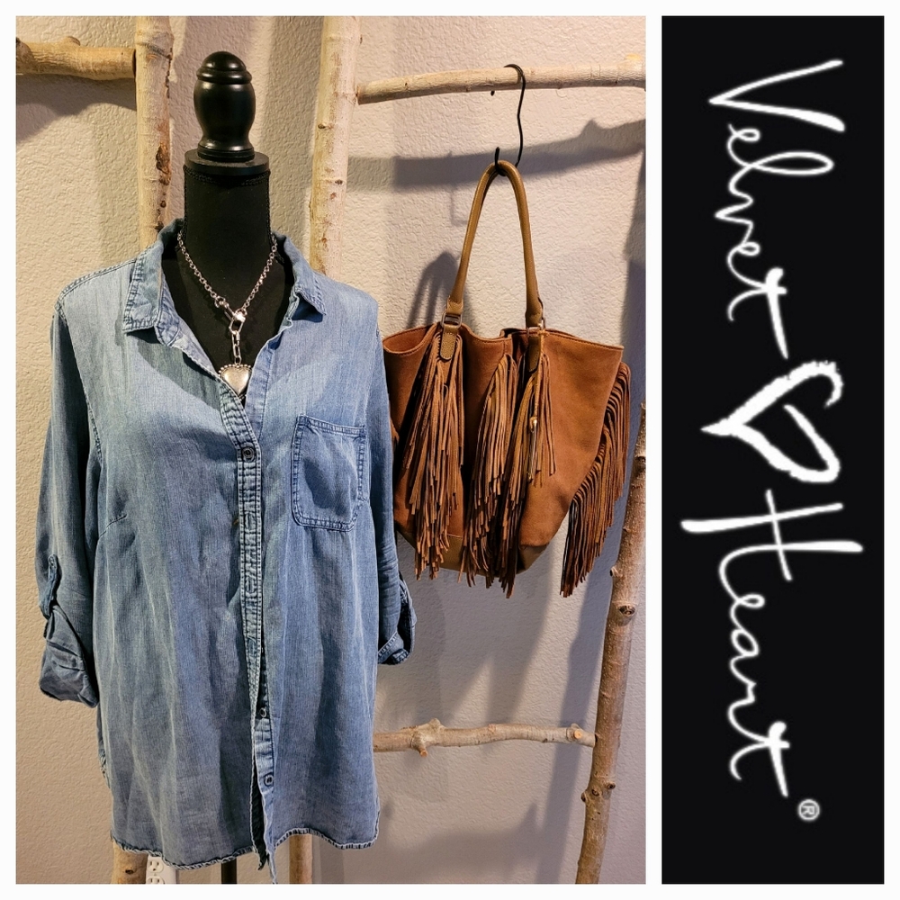 Velvet 🖤 Heart Tencel Denim Top